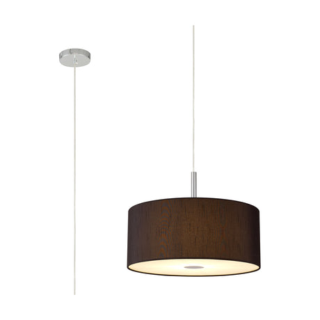 Baymont 3 Light E27 Pendant Light 40cm Black - Polished Chrome
