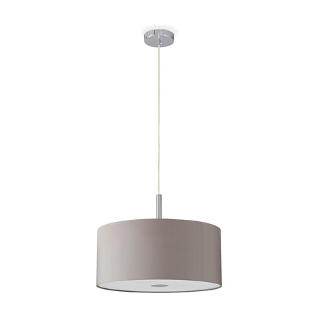 Baymont 3 Light E27 Pendant Light 40cm Grey - Polished Chrome