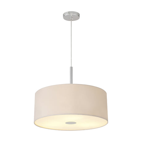 Baymont 3 Light Pendant Light 50cm Nude Beige - Polished Chrome