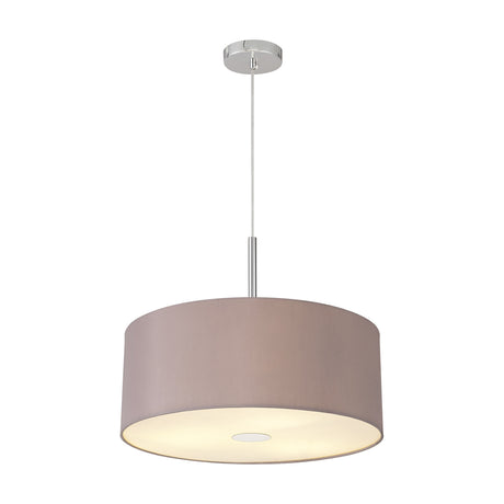 Baymont 3 Light E27 Pendant Light 50cm Taupe - Polished Chrome