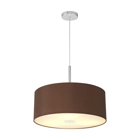 Baymont 3 Light Pendant Light 50cm Raw Cocoa - Polished Chrome