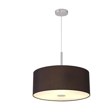 Baymont 3 Light E27 Pendant Light 50cm Black - Polished Chrome