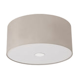 Baymont 3 Light Flush Ceiling Light Nude Beige - Polished Chrome