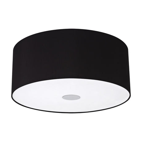 Baymont 3 Light Flush Ceiling Light 40cm Black - Polished Chrome