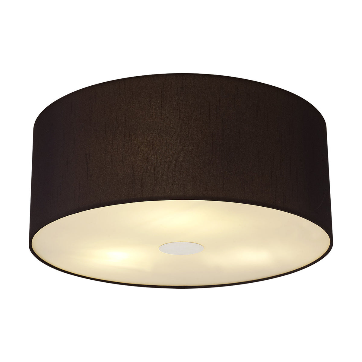 Baymont 3 Light Flush Ceiling Light 50cm Black - Polished Chrome