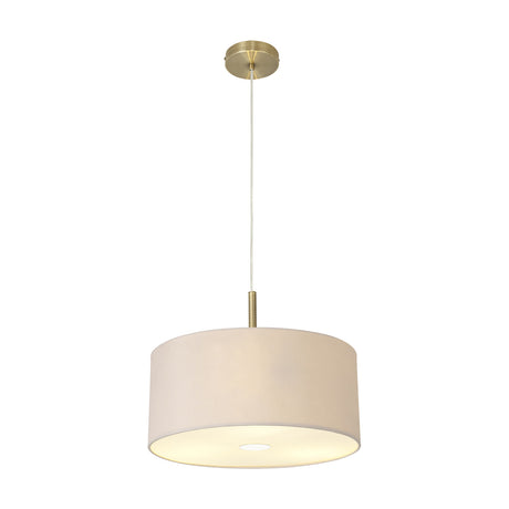 Baymont 3 Light E27 Pendant Light 40cm Nude Beige - Antique Brass