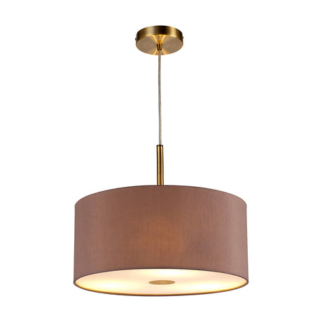 Baymont 3 Light E27 Pendant Light 40cm Taupe - Antique Brass