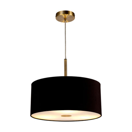 Baymont 3 Light Pendant Light 40cm Midnight Black - Antique Brass