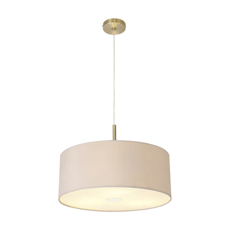Baymont 3 Light E27 Pendant Light 50cm Nude Beige - Antique Brass