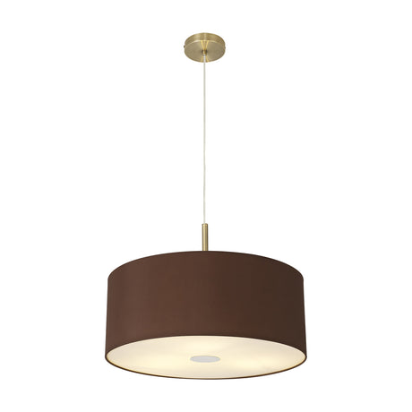 Baymont 3 Light E27 Pendant Light 50cm Raw Cocoa - Antique Brass