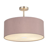 Baymont 3 Light E27 Semi Flush Ceiling Light 50cm - Satin Nickel