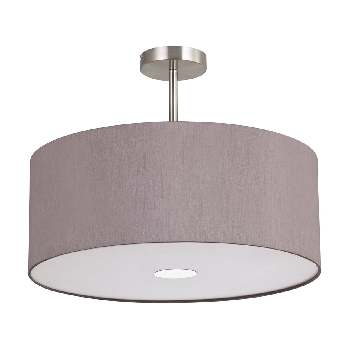 Baymont 3 Light E27 Semi Flush Ceiling Light 50cm - Satin Nickel