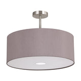 Baymont 3 Light E27 Semi Flush Ceiling Light 50cm - Satin Nickel