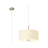 Baymont E27 3 Light Pendant Light Ivory Pearl 40cm - Satin Nickel