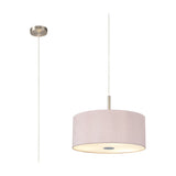 Baymont 3 Light E27 Pendant Light 40cm Taupe - Satin Nickel