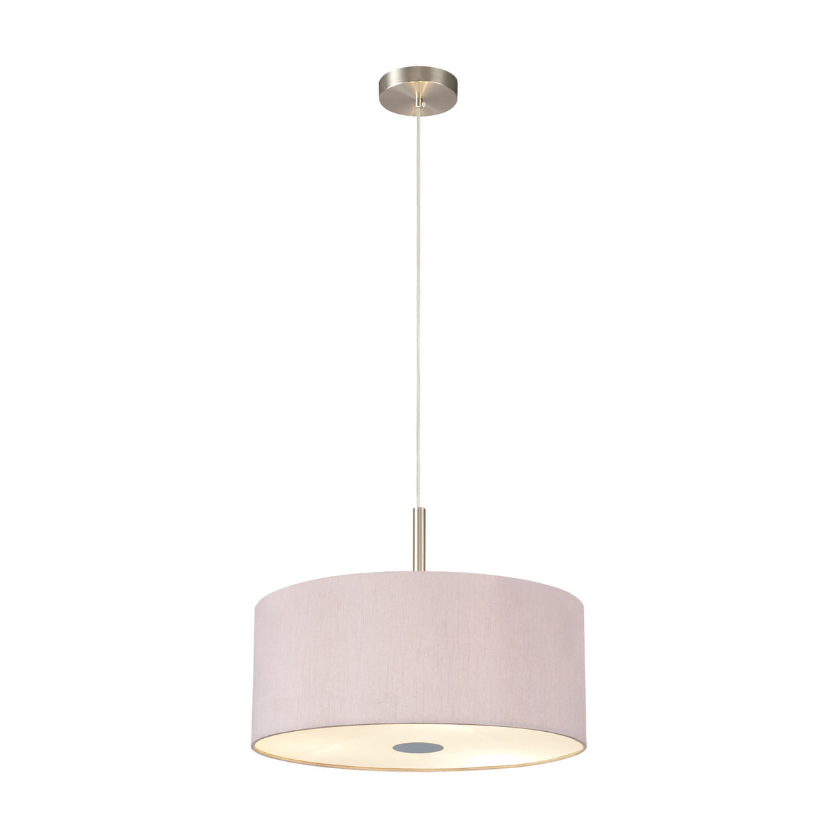 Baymont 3 Light E27 Pendant Light 40cm Taupe - Satin Nickel