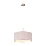 Baymont 3 Light E27 Pendant Light 40cm Taupe - Satin Nickel