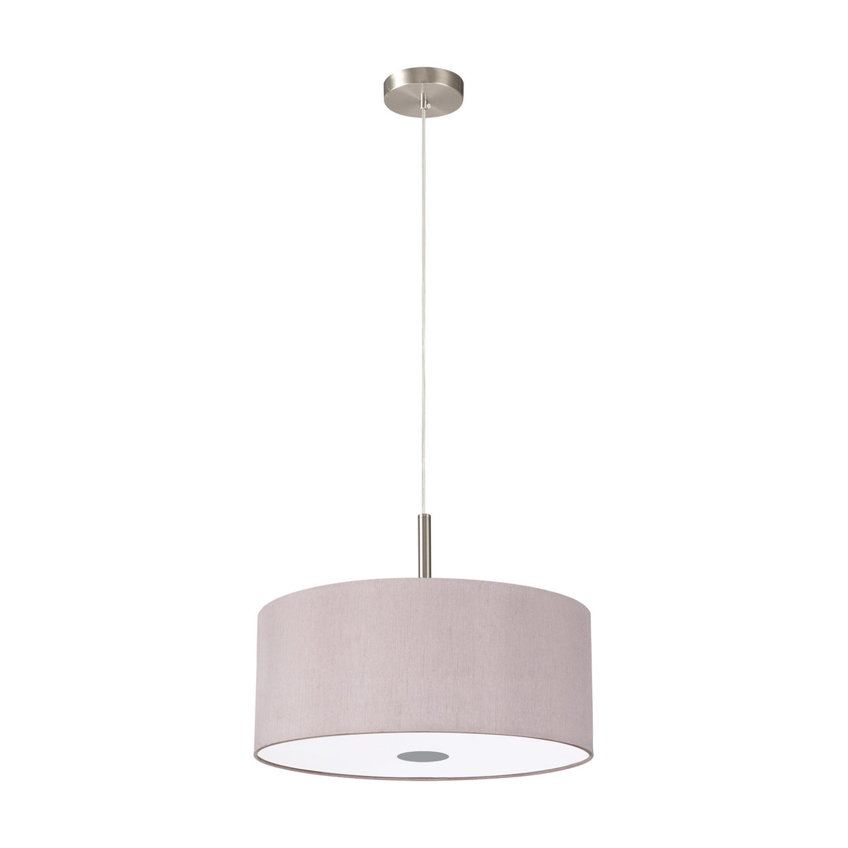 Baymont 3 Light E27 Pendant Light 40cm Taupe - Satin Nickel