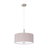 Baymont 3 Light E27 Pendant Light 40cm Taupe - Satin Nickel