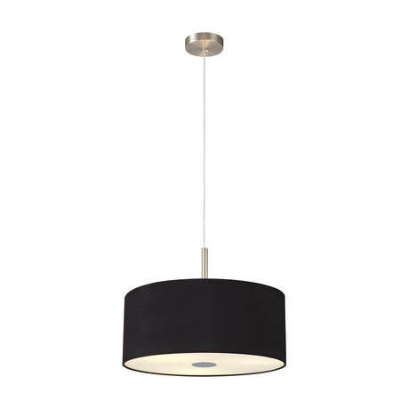 Baymont 3 Light Pendant Light 40cm Midnight Black - Satin Nickel