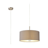 Baymont 3 Light E27 Pendant Light 40cm Grey - Satin Nickel