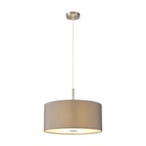 Baymont 3 Light E27 Pendant Light 40cm Grey - Satin Nickel
