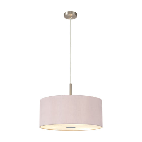 Baymont 3 Light E27 Pendant Light 50cm Taupe - Satin Nickel
