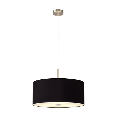 Baymont 3 Light Pendant Light 50cm Midnight Black - Satin Nickel