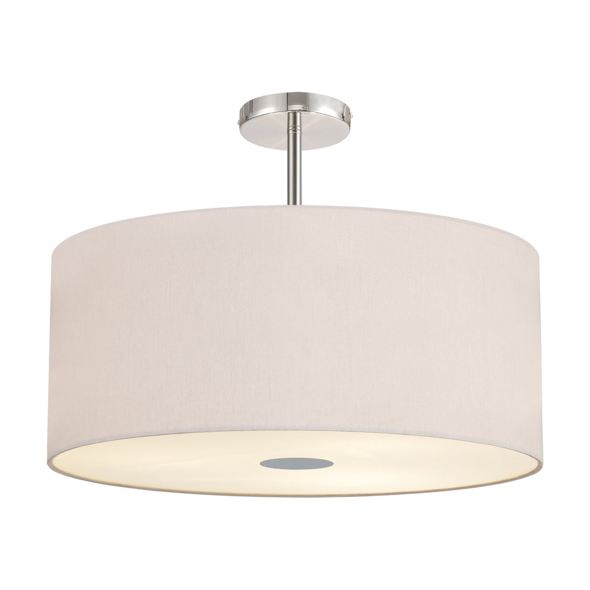 Baymont 5 Light Semi Flush Beige 60cm - Polished Chrome