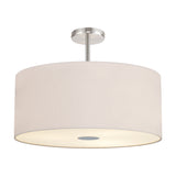 Baymont 5 Light Semi Flush Beige 60cm - Polished Chrome