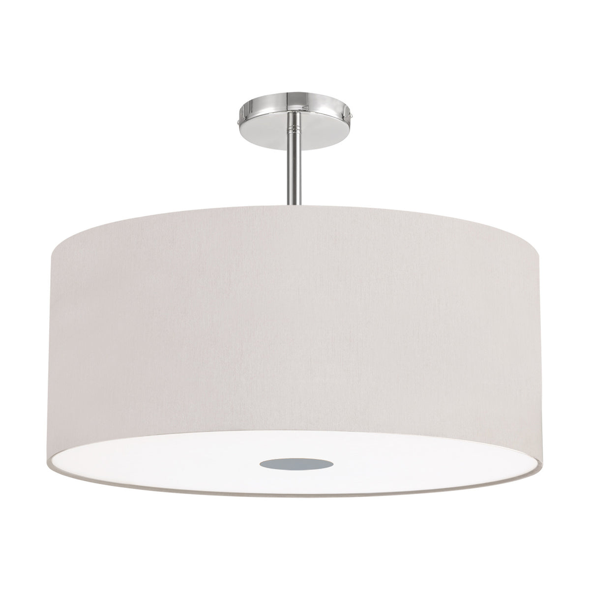 Baymont 5 Light Semi Flush Beige 60cm - Polished Chrome
