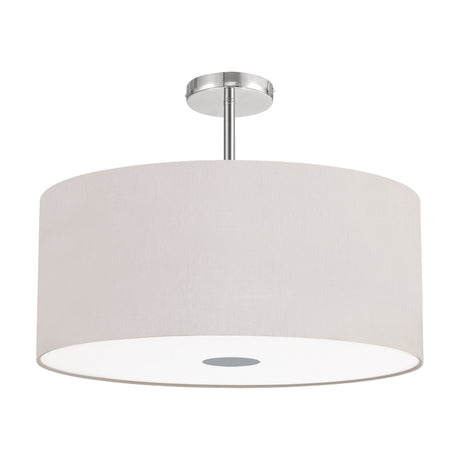 Baymont 5 Light Semi Flush Beige 60cm - Polished Chrome