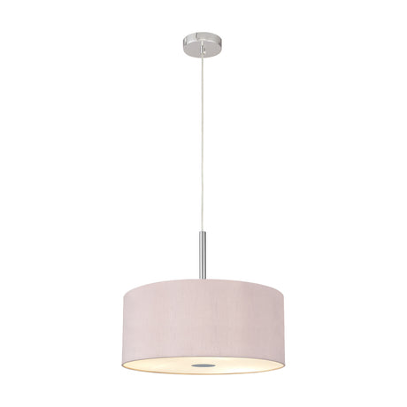 Baymont 5 Light E27 Pendant Light 40cm Taupe - Polished Chrome