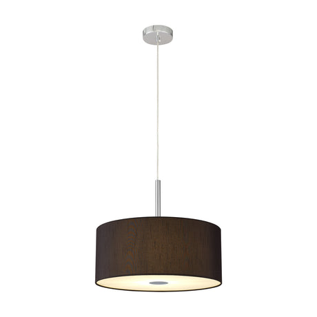 Baymont 5 Light E27 Pendant Light 40cm Black - Polished Chrome