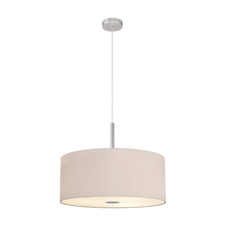 Baymont 5 Light Pendant Light 60cm Nude Beige - Polished Chrome