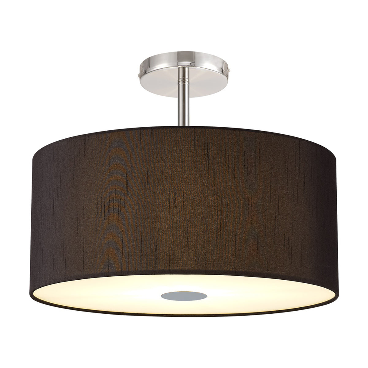 Baymont 5 Light Flush Ceiling Light 40cm Black - Polished Chrome