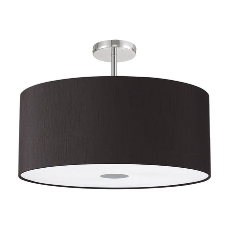 Baymont 5 Light Flush Ceiling Light 60cm Black - Polished Chrome