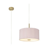 Baymont 5 Light E27 Pendant Light 40cm Taupe - Antique Brass