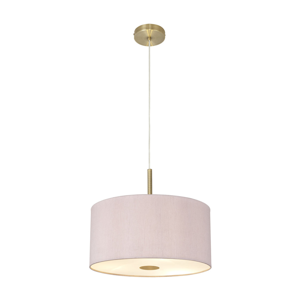 Baymont 5 Light E27 Pendant Light 40cm Taupe - Antique Brass