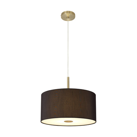 Baymont 5 Light E27 Pendant Light 40cm Black - Antique Brass