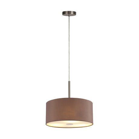 Baymont 5 Light E27 Pendant Light 40cm Taupe - Satin Nickel