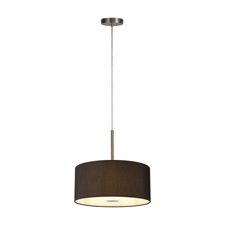 Baymont 5 Light E27 Pendant Light 40cm Black - Satin Nickel