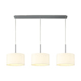 Baymont 3 Light E27 Pendant Light Ivory Pearl - Polished Chrome