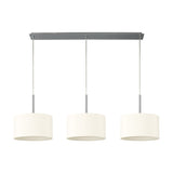 Baymont 3 Light E27 Pendant Light Ivory Pearl - Polished Chrome