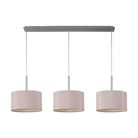 Baymont 3 Light Pendant Light 1.19m Drop Taupe - Polished Chrome