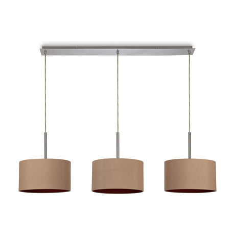 Baymont 3 Light E27 Pendant Light Antique Gold - Polished Chrome