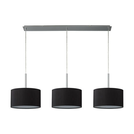 Baymont 3 Light Pendant Light 1.19m Drop Black - Polished Chrome