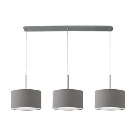 Baymont 3 Light Pendant Light 1.19m Drop Grey - Polished Chrome
