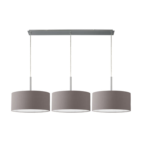 Baymont 3 Light Pendant Light 1.29m Drop Grey - Polished Chrome