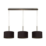 Baymont 3 Light E27 Pendant Light Midnight Black - Antique Brass